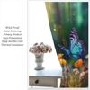 Dreamlike Forest Butterfly Blackout Curtain, Beautiful Morning Forest Flowers Aesthetic Scenery Decorative Curtain, Colorful