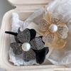 Rhinestone Pearl Four-Leaf Clover Hair Claw Clip for Women - Bun & Ponytail Accessory