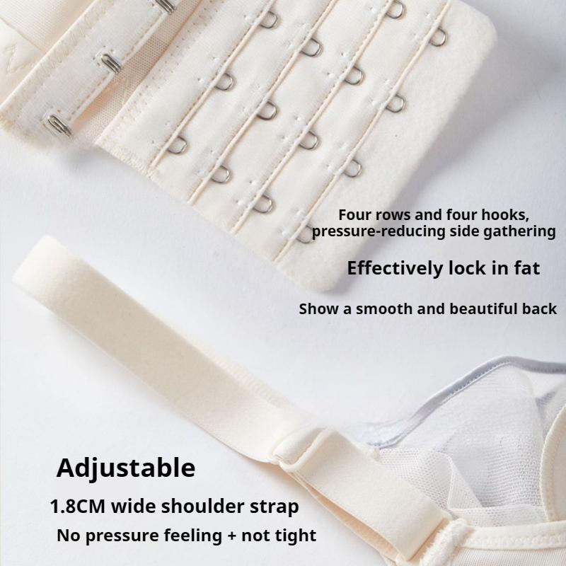 Memory-Ring-Stütz- und Push-up-BH mit Kristall-Cups mit Hasenohren zur Anpassung der Größe großer Brüste