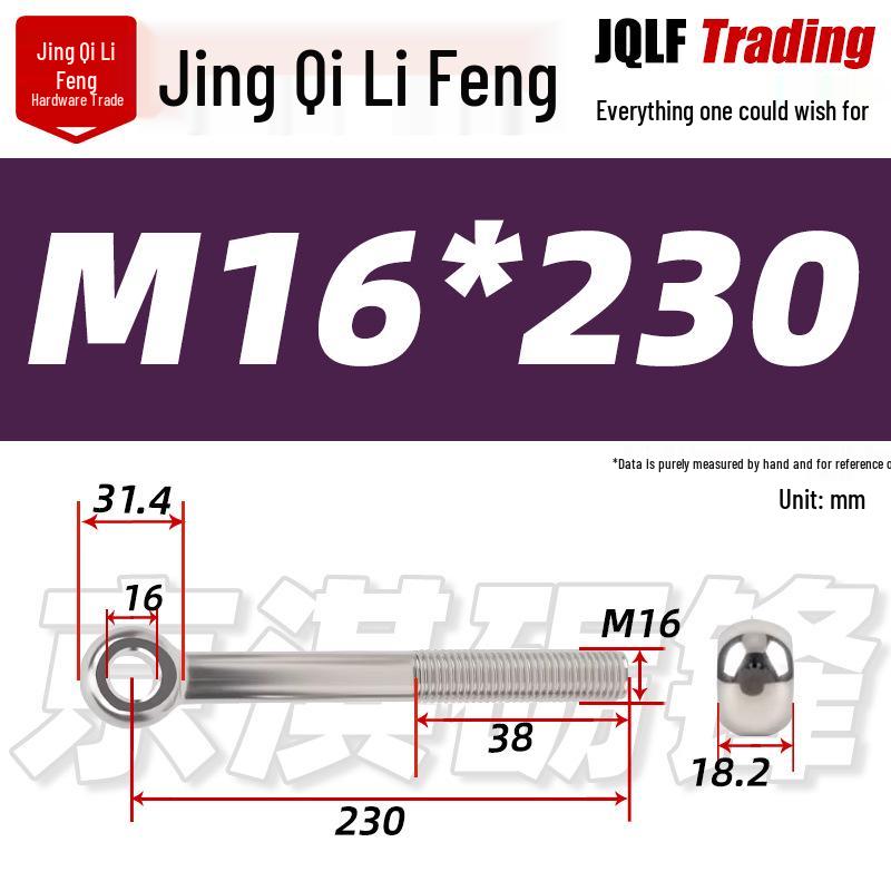 Stainless Steel GB798 Eye Bolt, Full Series M5-M16