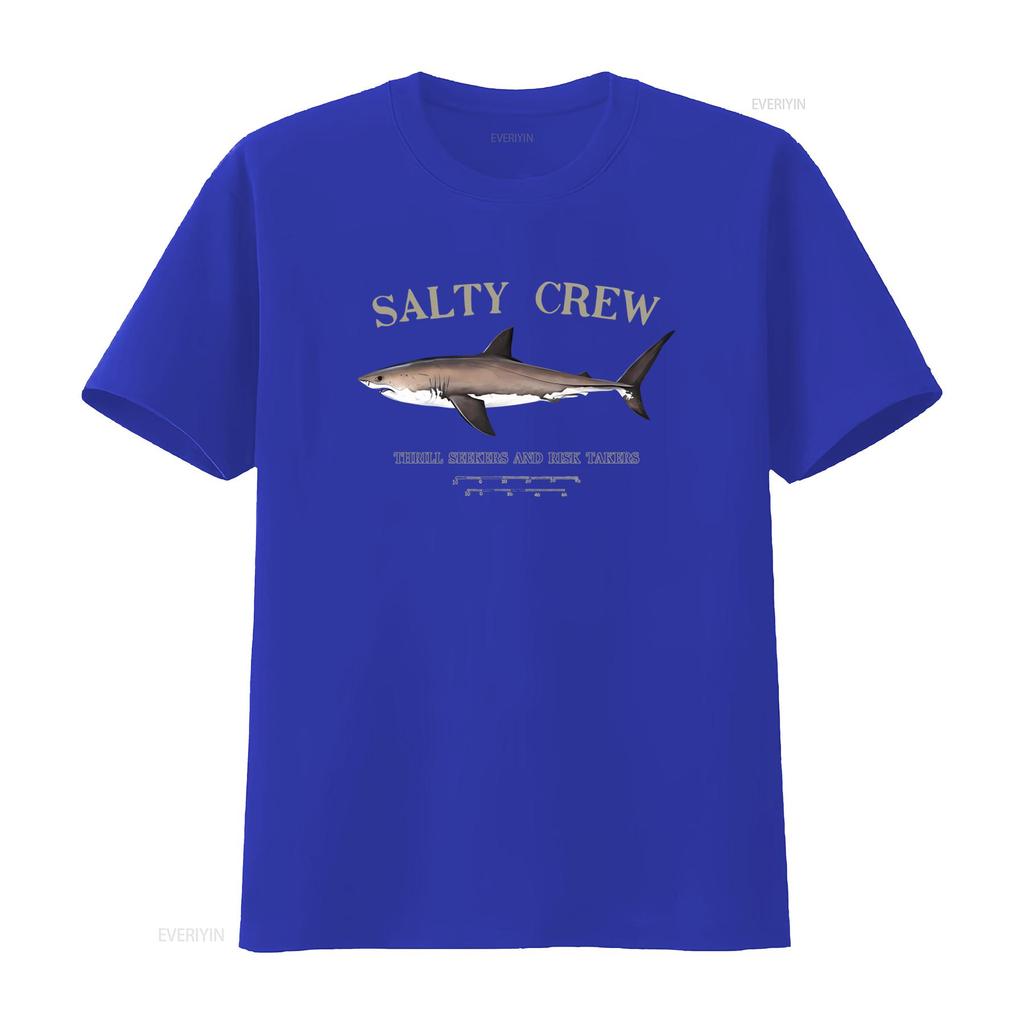Salty Crew Thrill Seeker und Risikoträger Haifischdruck Herren T-Shirt Schwarz vintage Gewaschen Stilvoll Weich Vielseitig grafisch
