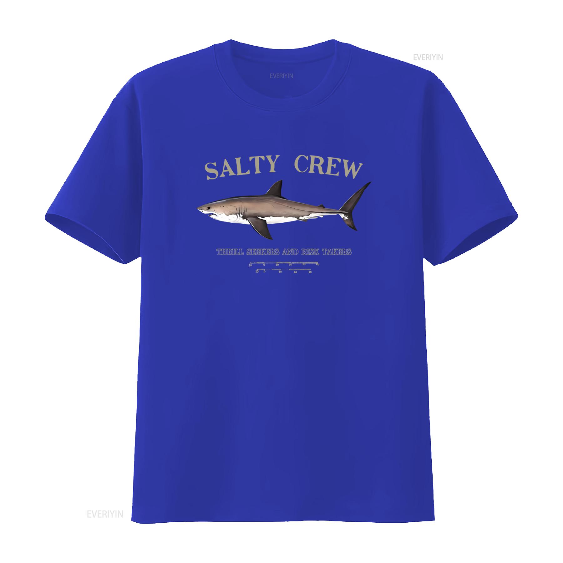 Salty Crew Thrill Seeker und Risikoträger Haifischdruck Herren T-Shirt Schwarz vintage Gewaschen Stilvoll Weich Vielseitig grafisch XL