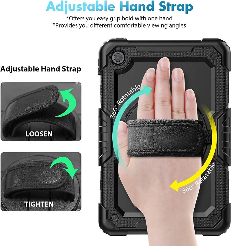 For Tab M11 M10 3rd TB328FU M10 Plus 3rd Gen 10.6 HD 2nd Gen TB-X306F 10.1 Kickstand Cover+Shoulder Strap Shockproof Case