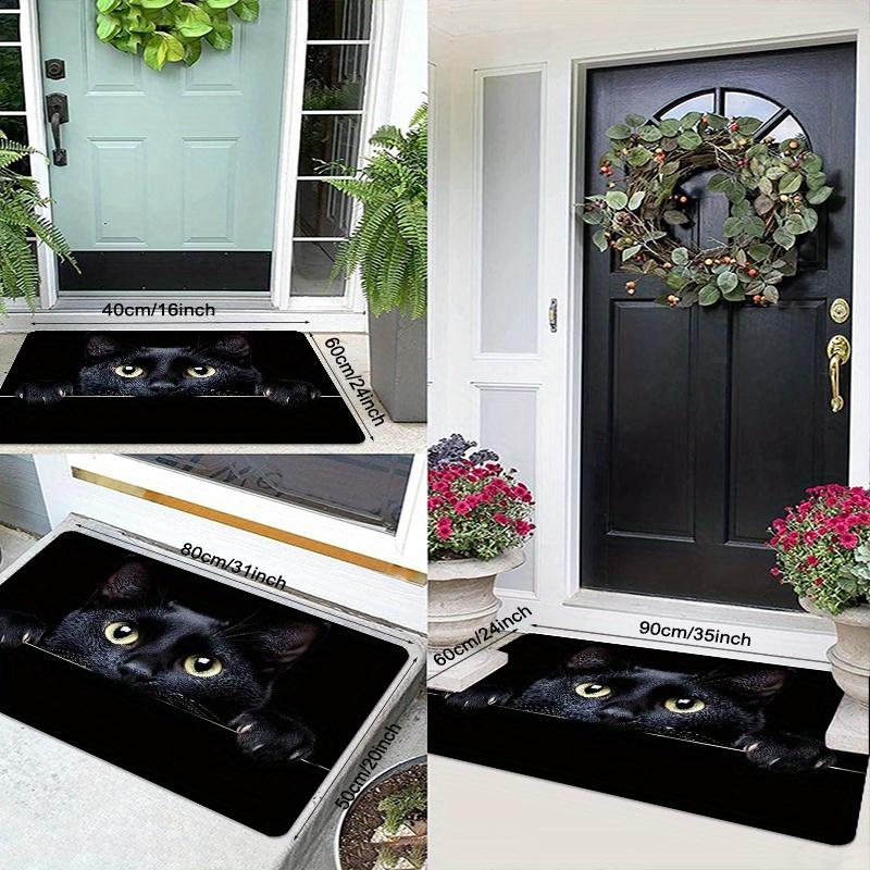 1Pcs Anti Fatigue Kitchen Rugs, Black Cat  Print Waterproof Non-Slip Thick Cushioned Kitchen Mat Heavy Duty Comfort Standing Mat for Kitchen