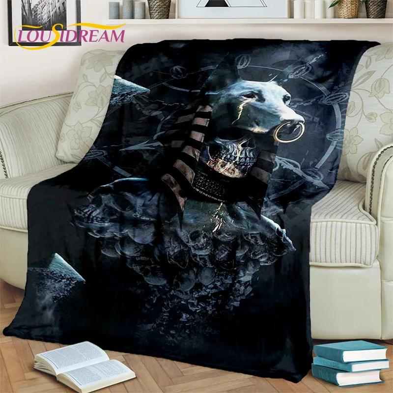 Anubis faraon Horus mumia mitologia egipska bogowie koc, miękki koc do rzucania dla domu sypialnia kanapa z funkcją spania narzuta na piknik koc dziecięcy