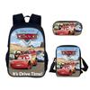 Set Zaino per Bambini con Personaggi di Film Cars in Materiale di Nylon con Spallacci Regolabili per Bambini