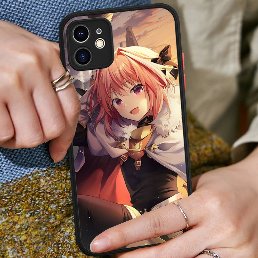 A-Astolfo Pink Cute Anime Girl Matte Transparent Phone Cover For IPhone Case 16 15 14 13 12 11 Pro Max X XS Max Plus