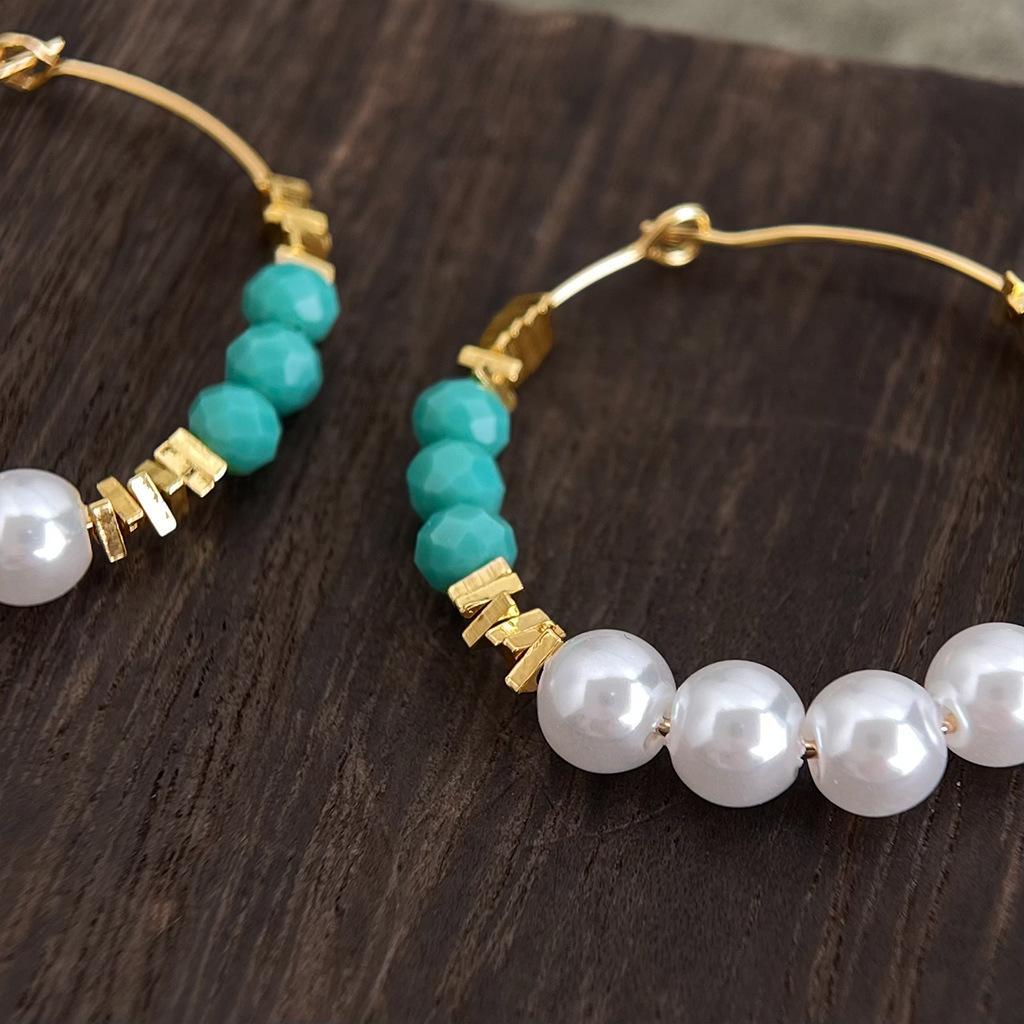 Handmade Crystal Pearl Earrings: Retro Chinese Mori Style, Artistic & High-End Niche.