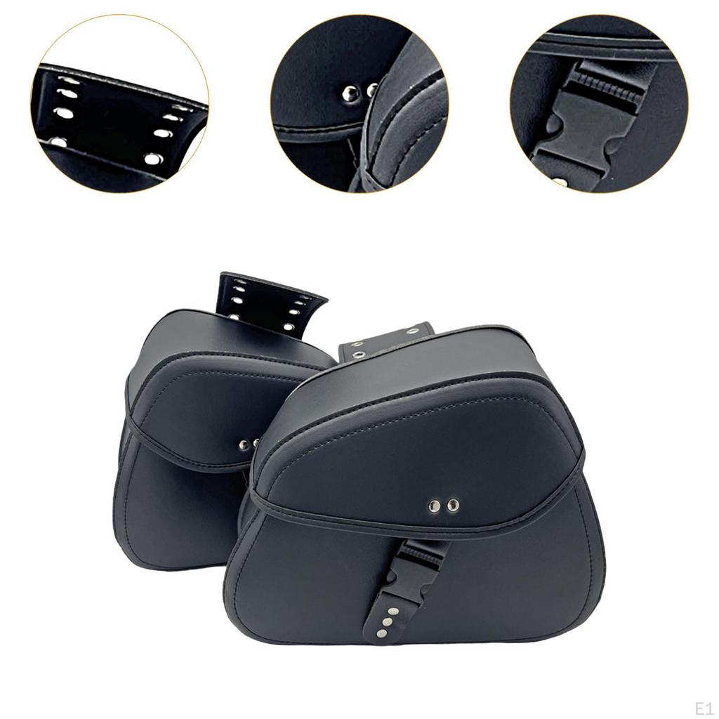 2 Pieces Motorcycle Saddlebag Tool Bag Large Capacity Waterproof Easy Installation