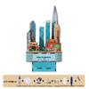 Landmark City Rotating Wooden Music Box DIY Birthday Gift