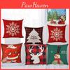 Luxurious Cotton Linen Christmas Throw Pillow Covers Featuring Festive Snowman Pattern