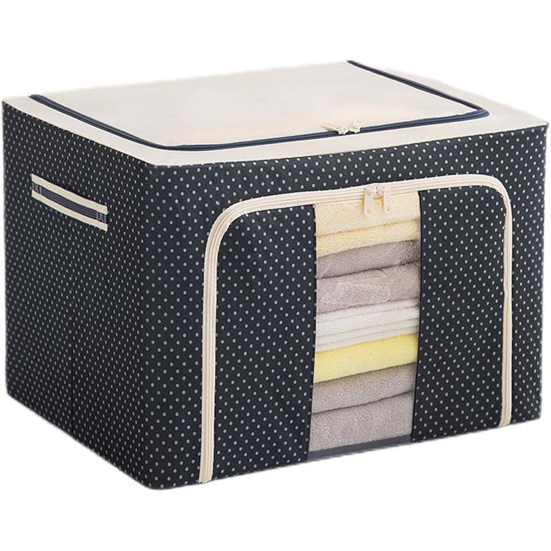 International Oxford Cloth Foldable Storage Box with Steel Frame - Ideal for Wardrobe, Toy Organizer, or Clothes Storage.