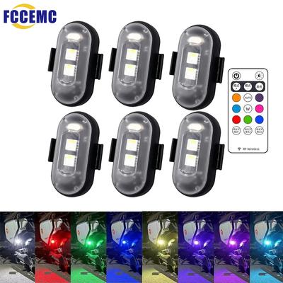 RGB Mini Pocket Aircraft LED Motorcycle Strobe Light Remote Signal Drone Flash Indicator Lights For Car Bike Motorcycle