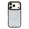 Gold-plated Blue Checkered Heart-shaped Apple IPhone 17 Pro Max Phone Case, Compatible with IPhone 16, 12, and 15 Magnetic Stand Phone Case