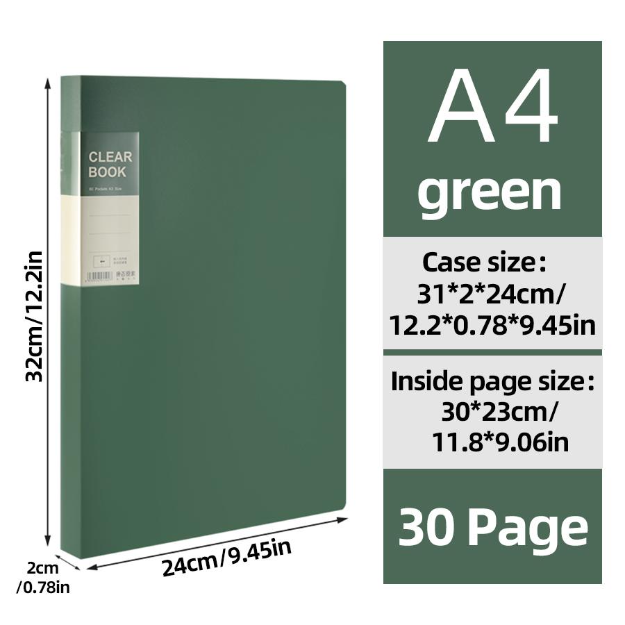 KOBEST 20/30/40/60 Pages A4 Side Transparent Thickening Folder High Quality Multi-layer File Cover Office School Supplies