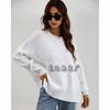 Autumn and winter fashion women's clothing crew neck knitted loose split pullover sweater women
