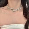 Choker di Lusso con Perle e Diamanti per Donna - Collana alla Moda, Versatile e di Alta Gamma