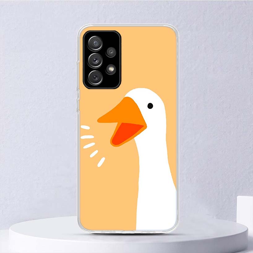 Cartoon Cute Goose Game Soft Case For Samsung Galaxy A51 A71 A50 A70 A21S Phone Cover A30 A20E A10 A31 A41 A6 A7 A8 A9 Shell Coq
