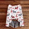 Women's Fashionable Oversized Knitwear Long-Sleeved Christmas Print Top