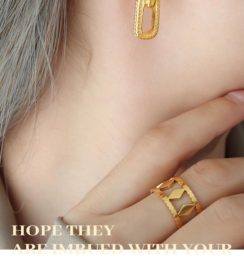 Light Luxury Geometric Gold-Plated U-Shaped Earrings