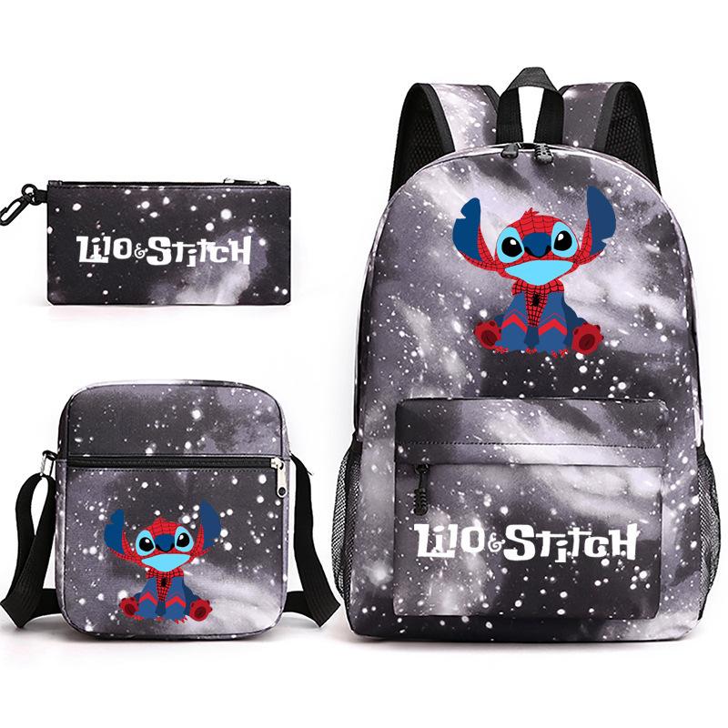 Printed Schoolbag Three-Piece Set, Primary And Secondary School Schoolbag, Backpack, Shoulder Bag, Pencil Bag.