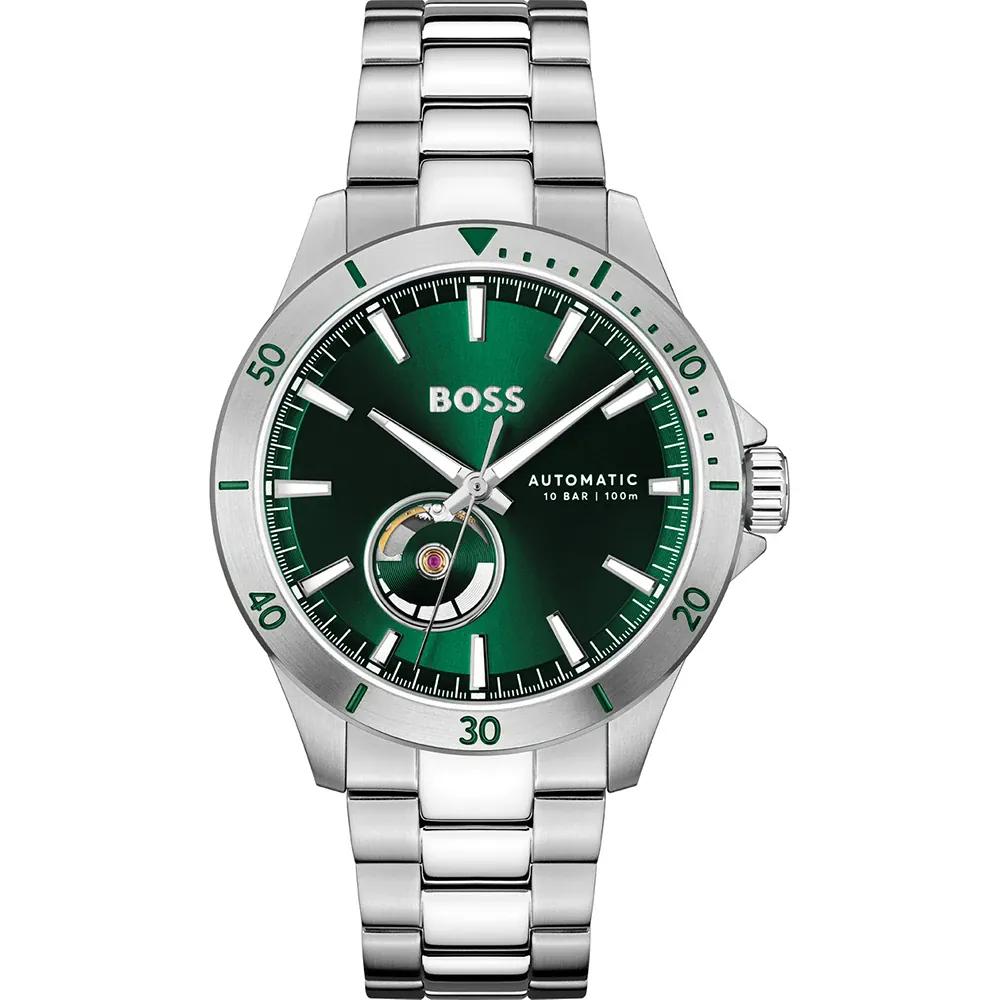 BOSS Troper Green Dial Stainless steel Silver Gents Automatic Watch 1514200 зелёный