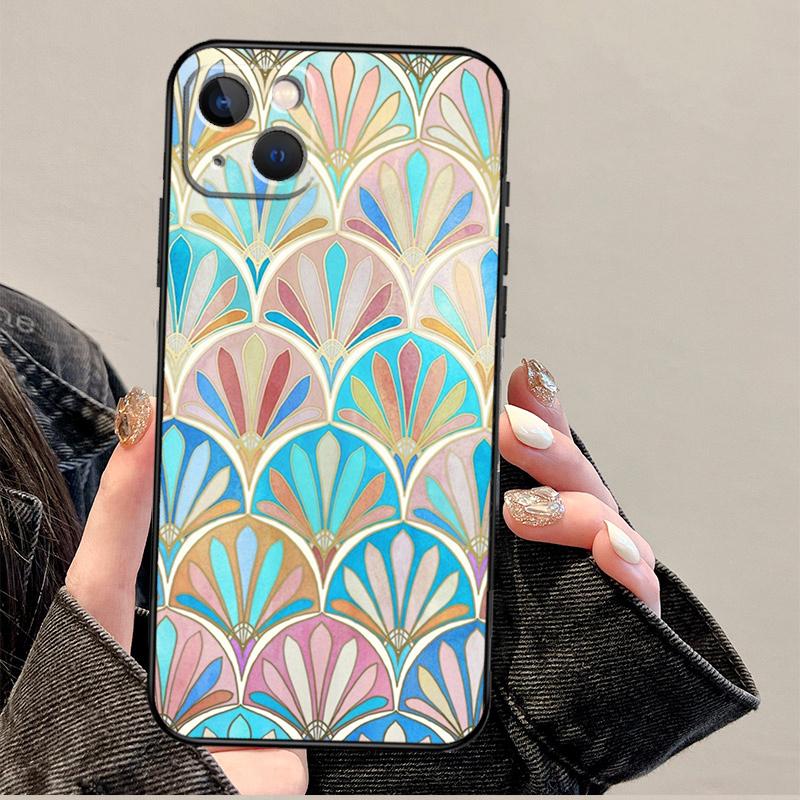 Gedämpfte Marokkanische Mosaikfliesen Handyhülle Für iPhone 17 Pro Max 14 13 12 11 15 16 Pro Max mini 15 Plus 16e 17 Air Cover