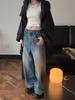 Johnature Vintage Polished Washed Jeans Loose Wide Leg Spring Summer Casual Denim Casual Women Trousers