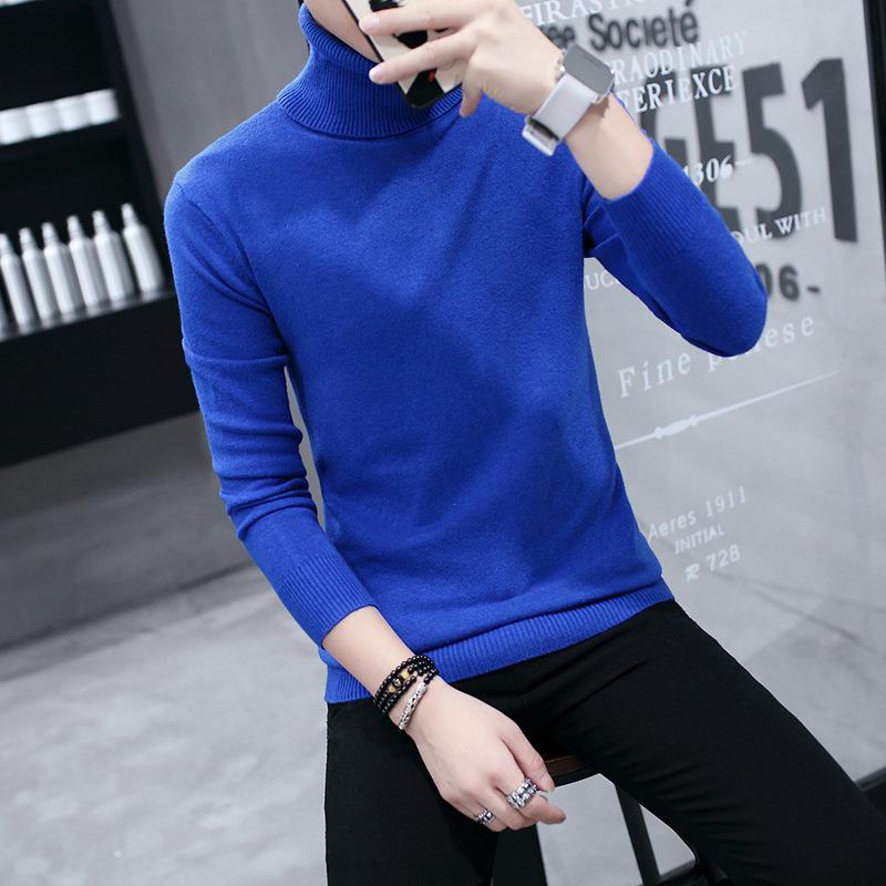 Frühling und Herbst Trendy Herren Rollkragenpullover Herbst und Winter Schlanke einfarbige Oberteile Hemden Übergröße Oberteile für Männer M-3XL