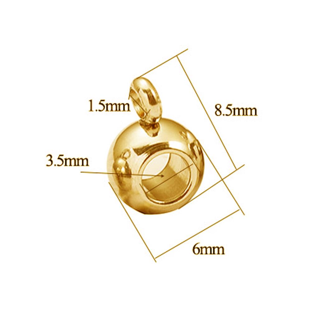 10pcs Stainless Steel Spacer Beads Pendant Charms Clasps Gold Color Bail Beads for DIY Jewelry Making Findings Hole 2-4mm Beads