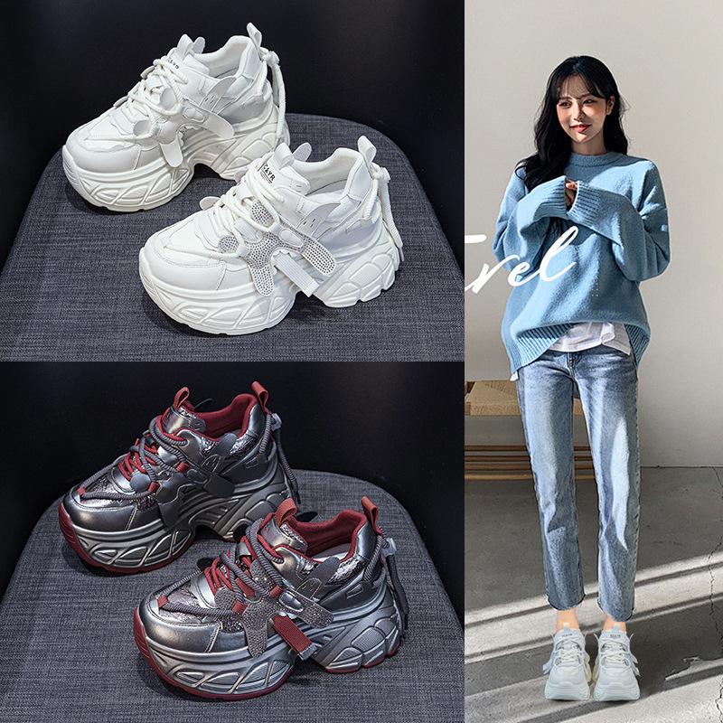 Internet celebrity dad shoes women 2025 spring small thick sole heightening explosion casual fashion versatile student women's shoes