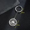 Stainless Steel Cartoon Sunrise Seaside Keychain Pendant
