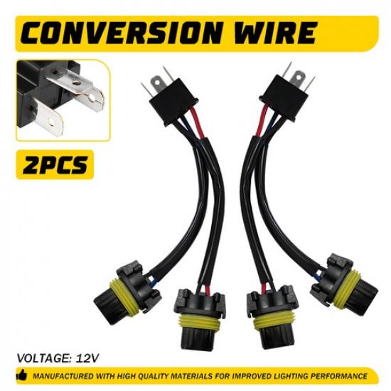 Conversion Wire to H6054 9005/HB3 9006/HB4 Two Harness Head Light Lamp Adapter
