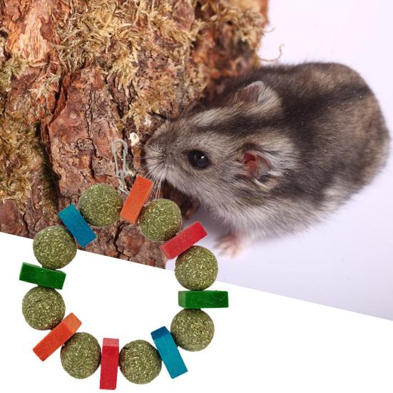 Přírodní ručně vyráběná hračka pro křečka Péče o zuby odolná proti žvýkání Králík s vůní trávy Morče Činčila Hračka pro domácí mazlíčky