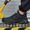Black Safety Shoes Men Lightweight Comfort Work Sneakers Puncture-Proof Steel Toe Shoes Work Boots Protection Shoes Non-Slip