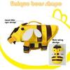 AZA Dog Life Jacket Shark Life Vest with Rescue Handle Cute Bees Costume Girl Adjustable High Buoyancy Swimwear for Small Medium Large Dogs Boy