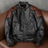 Genuine Leather Jacket Men Real Cowhide Biker Motorcycle Riding Coat with Armor Pads Winter Outerwear