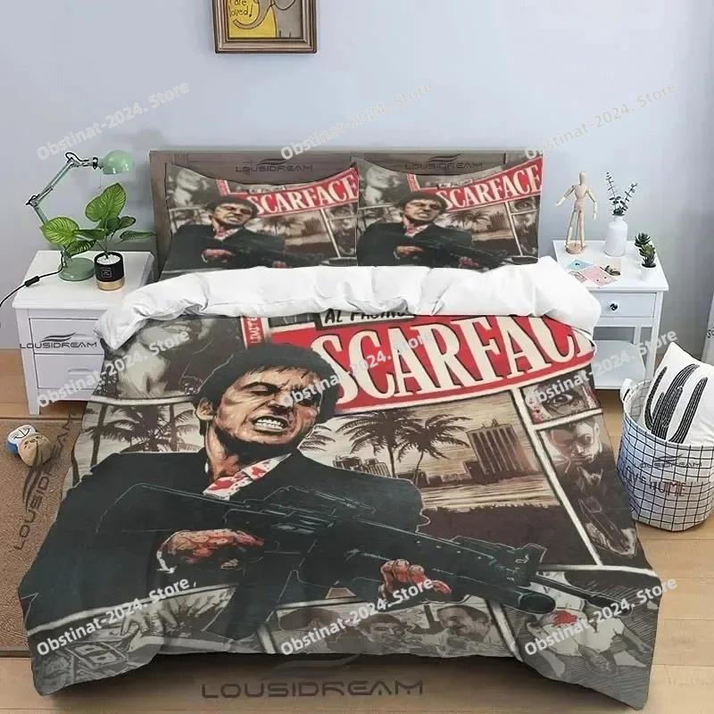 3D Printing Movie Scarface Bedding Set Duvet Cover Bed Set Quilt Cover Pillowcase Comforter king Queen Size Boys Adult