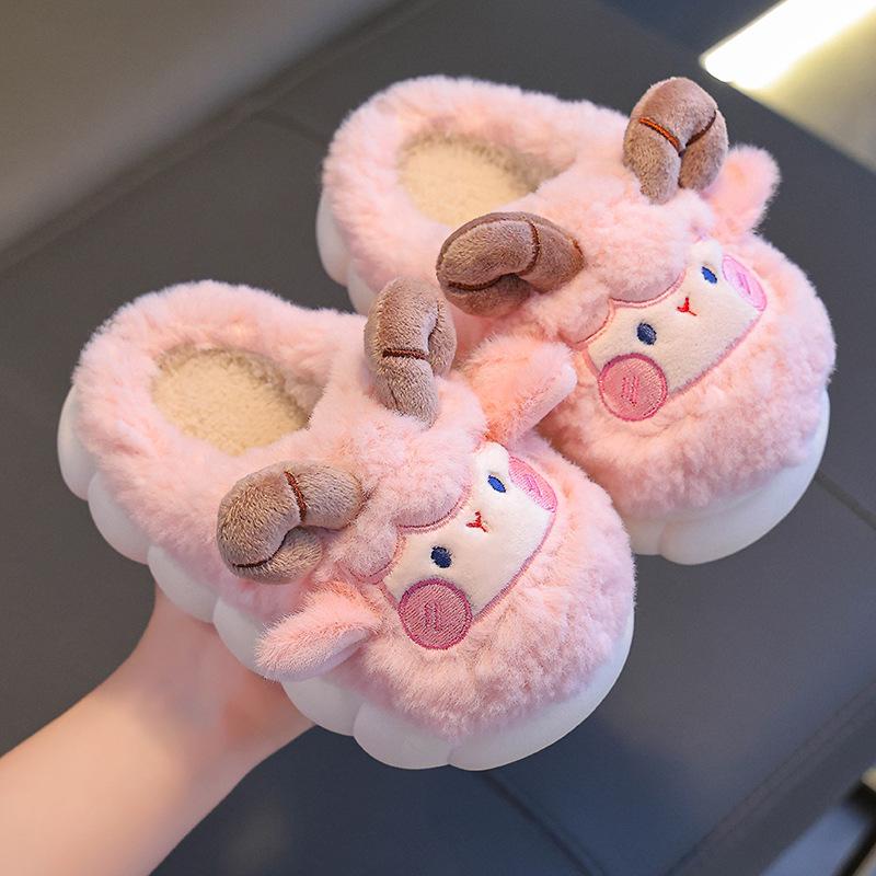 

Cozy Winter Cotton Slippers for Toddlers - Warm Plush, Wrap-Around Heel, Cute Design for Boys & Girls 24/25 (Inner 15CM, fits foot 14CM)