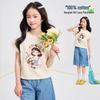 Girl's 100% Cotton Breathable Short Sleeve T-shirt