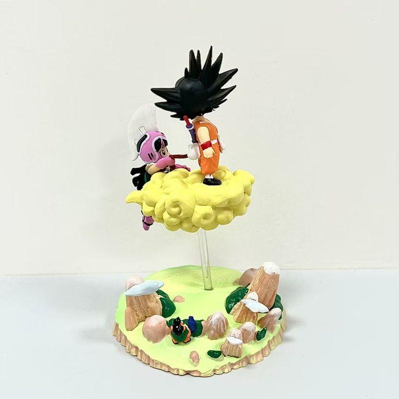 11cm Anime Dragon Ball Figure Son Goku Chichi Scene Anime Model Toy Doll Desktop Ornaments Action Figure Pvc