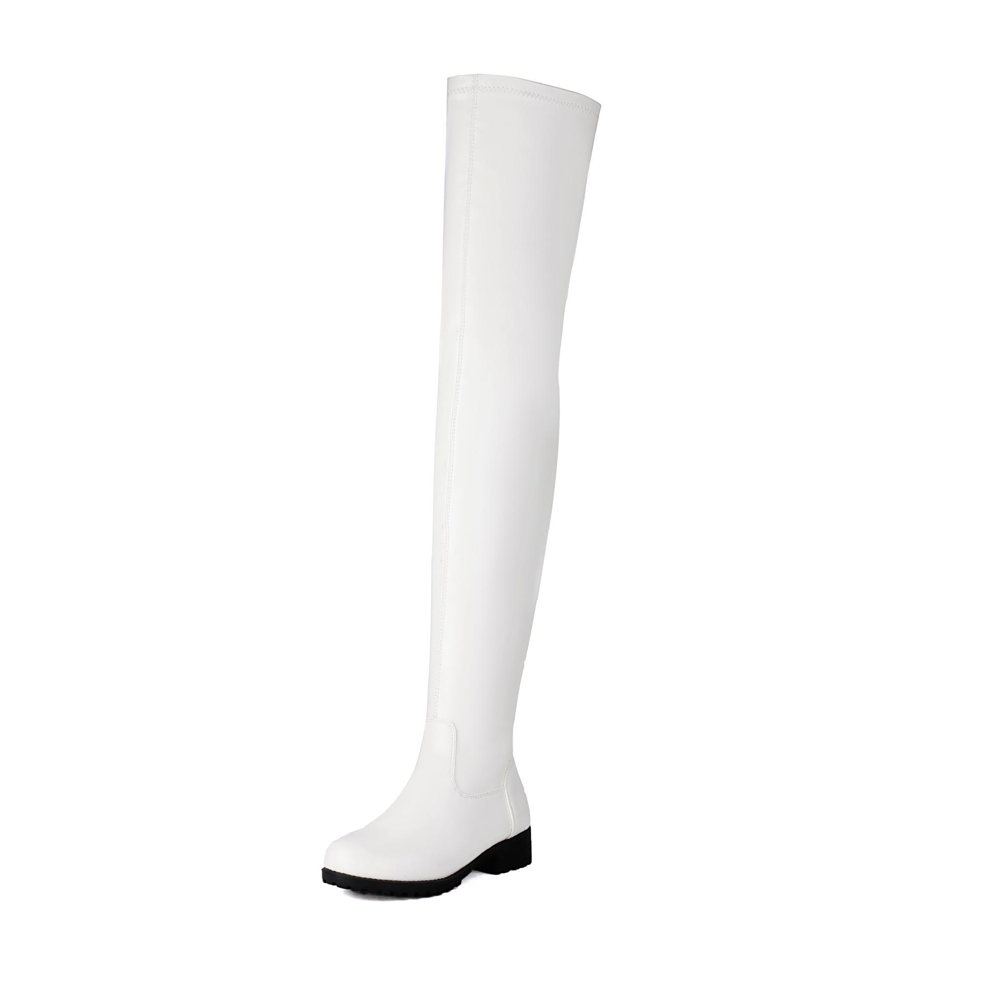 Women`s Over-the-Knee Round Toe Low Heel