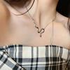 Windperlenkette Damen vielseitig Nischen-Design High-End leichter Luxus Schlüsselbein-Kette Liebesanhänger Schmuck