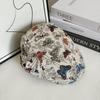 Retro forward hat for men and women, small trendy butterfly peaked cap, fashion jacquard big head beret