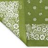 Trifong Bandana Green 100% Cotton Floral Pattern Adult Bandana Handkerchief Unisex Men's Large 55cm X 55cm (green)