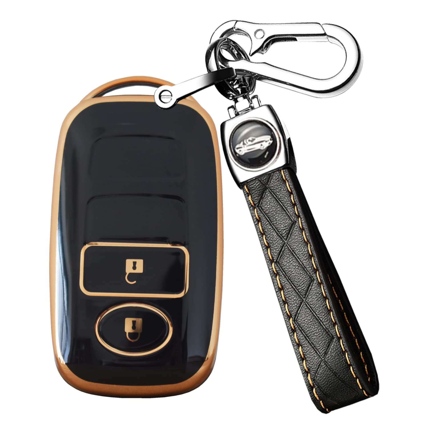 

Daihatsu Exclusive Smart Key Cover, Key Case, Keychain, Stylish, Silicone, Stylish, Daihatsu Rocky, Toyota, 2 buttons чёрный