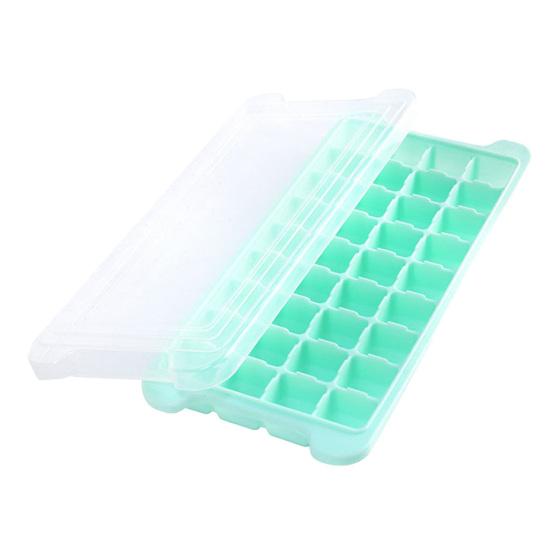 Silicone Ice Cube Tray with Lid 24/36-Cavity Food-Grade Mold for Freezer Easy-Release Leak-Proof Stackable Bar Party Supplies
