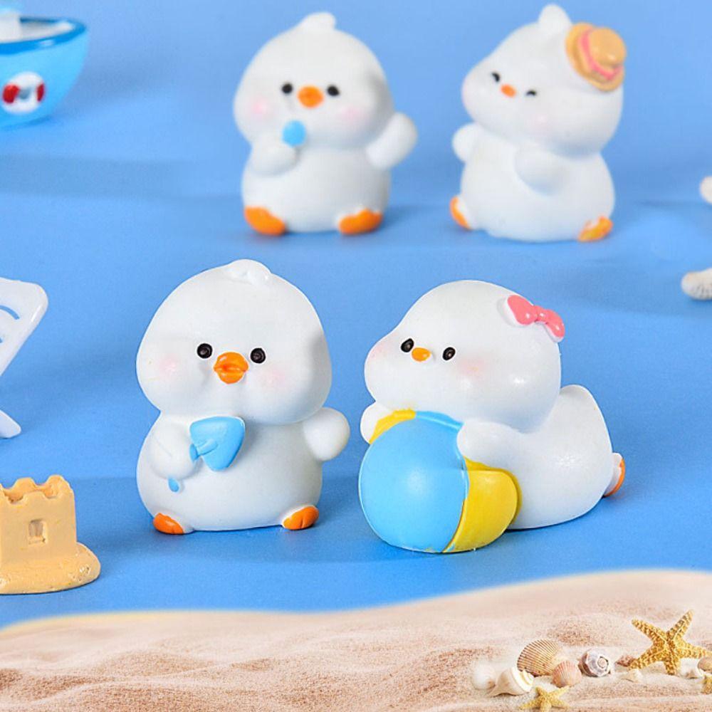 Resin Crafts Mini Duck Figurines DIY Micro Landscape Decoration  Summer Beach