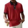 Men's Golf Short Sleeve Shirts Quarter-Zip Casual Lightweight Color Block Shirt