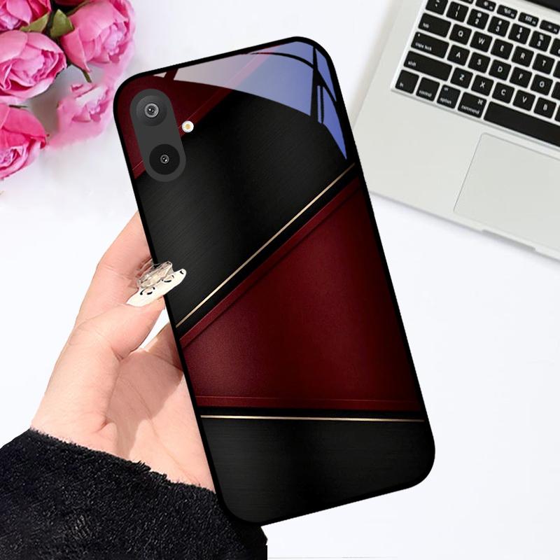 Luksusowe etui ze szkła hartowanego do Samsunga A06 A16, twarde etui ze szkła PC do Samsunga Galaxy M06 F06 M16 F16, odporne na wstrząsy